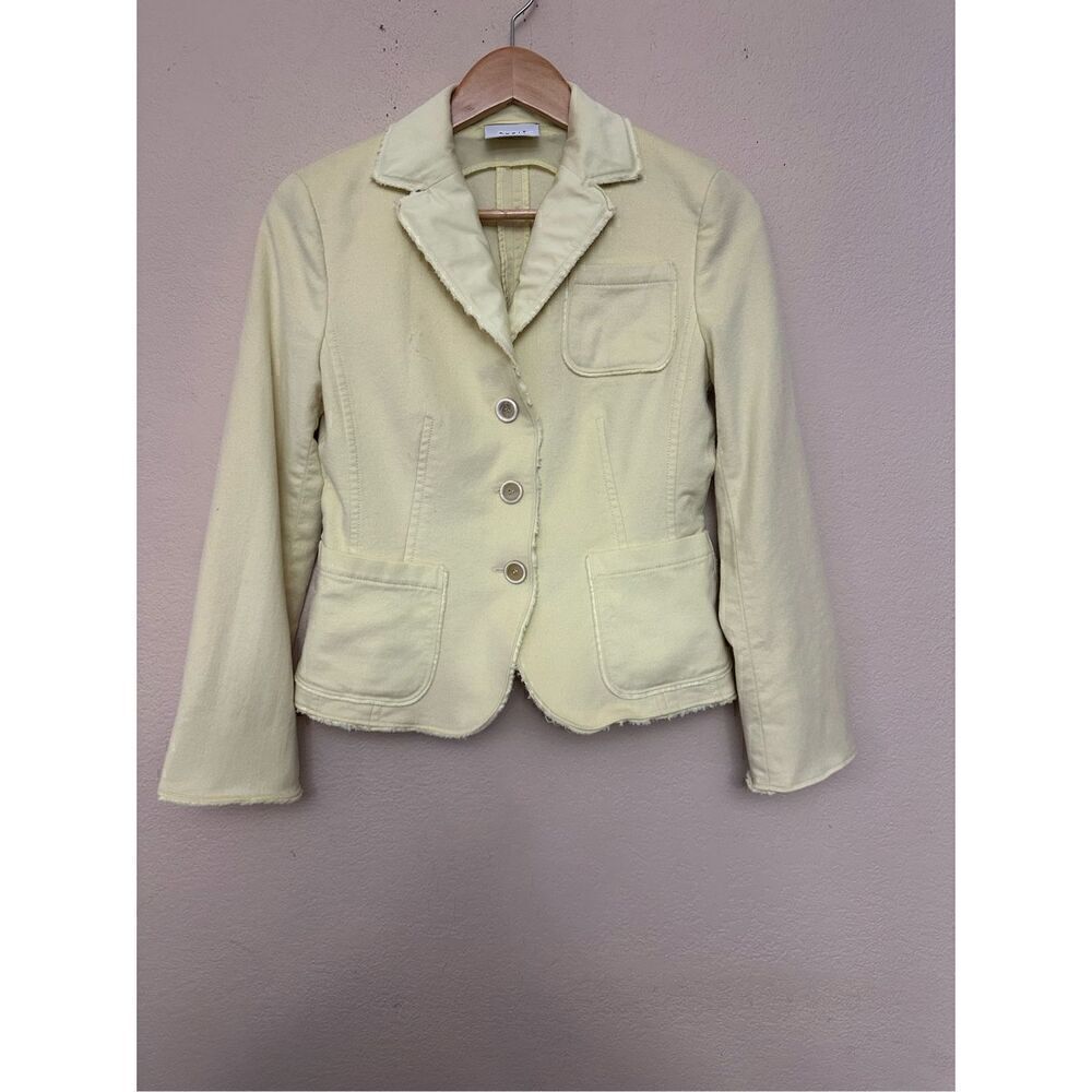 AKRIS PUNTO Light Yellow Wool Angora Single Breasted Jacket Size 6 US S